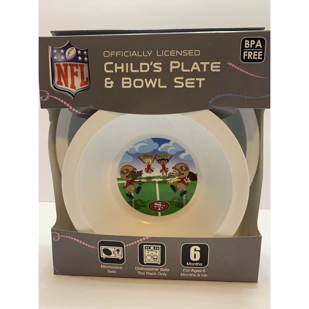 NFL San Francisco‎ 49ers Child's Plate And Bowl Set NFL kids Officially Licensed